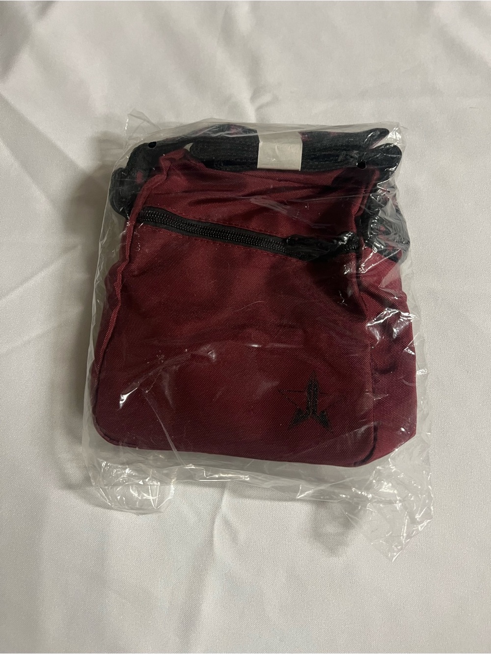 Jeffree star maroon crossbody bag